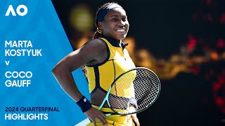 Marta Kostyuk v Coco Gauff Highlights  Australian Open 2024 Quarterfinal [upl. by Roldan]