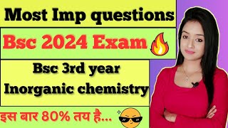 bsc 3rd year inorganic chemistry most important questions for bsc 2024 exam knowledge adda notes [upl. by Gustavo]