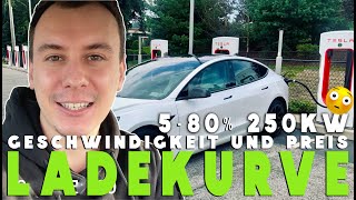 TESLA Model 3 LADEN  Supercharger V3 580 Ladegeschwindigkeit und Preis [upl. by Pastelki775]