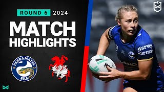 NRLW 2024  Eels v Dragons  Match Highlights [upl. by Adnauqahs]