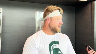 Michigan State OL Luke Newman  Fall camp 2024  Spartan football [upl. by Eugenle]