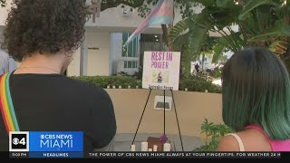 Vigil held for trans woman beaten to death in Miami Beach [upl. by Quillan]