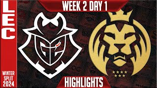 G2 vs MAD Highlights  LEC Winter 2024 Week 2 Day 1  G2 Esports vs MAD KOI [upl. by Map716]