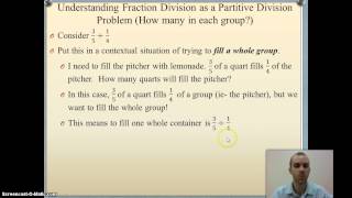 Ch 65 Division of fractions from the partitive division perspective [upl. by Anoet]