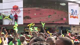 LargeUp TV Kingston Reacts to Jamaicas 4x100meter WR [upl. by Mloc]