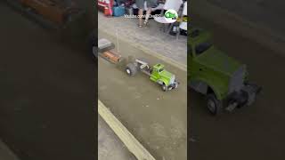 Modified Tamiya RC semi pulling a heavy sled [upl. by Ardnuhsal]