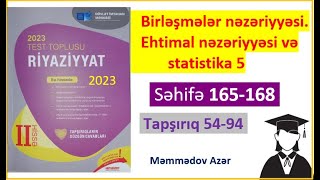 Ehtimal nəzəriyyəsi və statistika2Riyaziyyat test toplusu 2023 2ci hissə [upl. by Fabrianne]