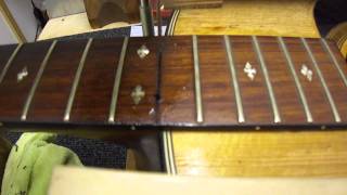 Acoustic guitar neck removal Part 2 Julyan Wallis Guitar Doctor Cornwall UK [upl. by Eicyal]