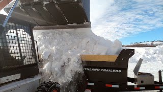 hauling out a huge snow drift with my new dump trailer [upl. by Ahsemrac]