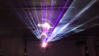 NRG Laser Know How 3W RGB ILDA 30K 3D Laser Beam Light Show Demonstration [upl. by Leinahtan]