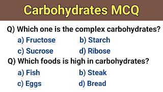 Carbohydrates MCQ  carbohydrates mcq with answers [upl. by O'Donoghue]