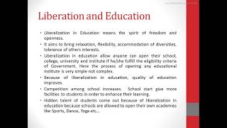 Liberalization Privatization Globalization and its impact on Education [upl. by Nwahsel]