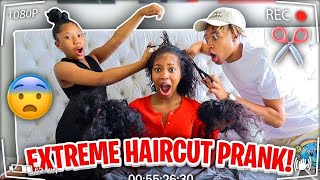 EXTREME HAIRCUT PRANK ON GIRLFRIEND [upl. by Etteinotna]