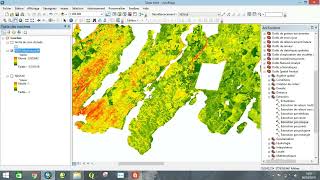 Calcule lindice NDVI en ArcGis حساب مؤشر الاخضرار النباتي [upl. by Eceinahs555]