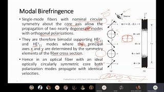 KEC 058 OFC Lecture 20 Polarization in Fibers Modal Birefringence Beat Length Numerical [upl. by Marlo]