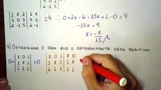 ALG Unidade 1  Matrizes  Exercícios Resolvidos 3 e 4 Determinante de Ordem 3 [upl. by Sirehc]