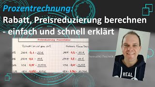 Prozentrechnung Rabatt Nachlass Preissenkung berechnen  einfach erklärt  mathe einfach simple [upl. by Hayotal985]