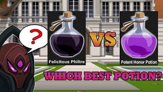 AQW BEST POTION FOR VHL  Felicitous Philtre vs Potent Honor Potion [upl. by Gnok]