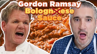 Italian Chef Reacts to GORDON RAMSAY BOLOGNESE SAUCE [upl. by Linell]