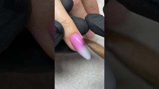 Ombre pink and white acrylic nail application naildesign nailtutorial nails nailart ombrenail [upl. by Heins]