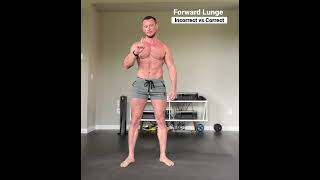 Forward Lunges  Incorrect vs correct way to perform the exercise [upl. by Ashbaugh]