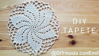 NOVEDOSO TAPETE DE 8 PIÑAS CON 16 CURVAS TEJIDO A CROCHET PASO A PASO PARTE 1MANUALIDADES MARTINA [upl. by Ahsekam713]