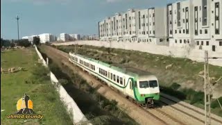 Quartiers de Bouskoura Le train venant de laéroport Mohammed V en direction du port de Casablanca [upl. by Boehmer]