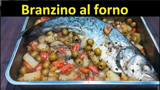 Branzino al forno  branzino allacqua pazza [upl. by Alexine713]