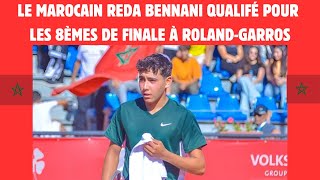 REDA BENNANI LE TENNISMAN MAROCAIN SEST QUALIFIÉ POUR LES 16 ÈMES DE FINALE DE ROLANDGARROS JUNIOR [upl. by Nirrac241]