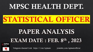 MPSC Statistical officer question paper analysis  SO question paper 2023 sankhiki adhikari paper [upl. by Geilich454]