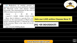 Hydrolysis of methyl acetate in aqueous solution has been studied by titrating liberated acetic [upl. by Konyn]