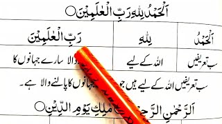 Surah Al Fatihah Learn Surah Fatihah With UrduHindi Meanings word by word Learn Quran Live [upl. by Esile]