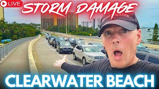 STORM DAMAGE amp TRAFFIC JAM Clearwater Beach Florida Hurricane Helene LIVE [upl. by Tymothy323]