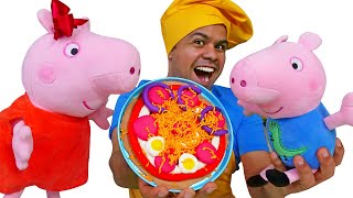 Vamos fazer uma pizza caseira Hora do lanche Vídeo infantil com a Peppa Pig e George Pig [upl. by Maunsell]