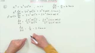 2014 SQA Advanced Higher Maths no 6  Implicit differentiation [upl. by Wymore]