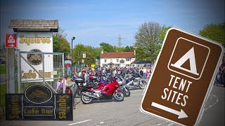 Thrilling Motorcycle Camping at Squires Biker Café 2023 🏍️⛺️ [upl. by Anallese]