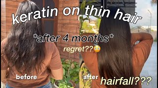 keratin hair treatment honest review for thin hair after 4 months😱 [upl. by Alekin]