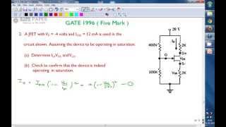 GATE 1996 ECE JFET Biasing and Q point calculation [upl. by Corinna]