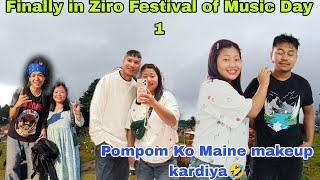 Ziro Festival of Music Day 1  2024  Pompom Ko makeup Kiya aj  Music Festival Enjoy Kiya [upl. by Atiekan374]