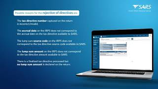 What to do when your Income Tax Return ITR12 is rejected by SARS on eFiling due to a directive [upl. by Rad729]