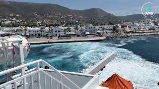 Minoan Lines Santorini Palace departing Paros  ferry from Crete to Athens Greece Part 712 [upl. by Kucik]