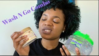 Wash N Go Combo  African Pride Curling Cream amp Wetline Xtreme Gel  Type 4b amp 4c hair [upl. by Atenik]