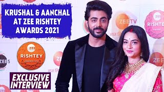 Zee Rishtey Awards 2021 Aanchal Goswami And Kushal Ahujas Interview Gets Candid On Their Looks [upl. by Anyaj144]