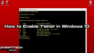 How to Enable Telnet in Windows 10 and Use it with CMD  SYSNETTECH Solutions [upl. by Shauna]