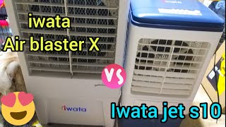 full review unboxing Iwata Air blaster X and Iwata jet s10 Air cooler evaporative fan [upl. by Bertelli]