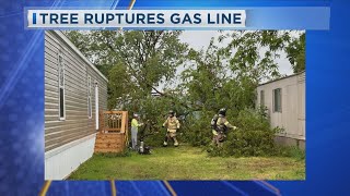 Tree Ruptures Gas Line In Vermillion SD [upl. by Yesoj]