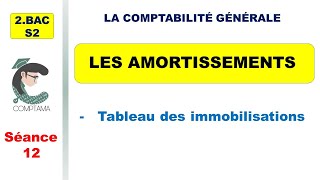 Les amortissements séance 12 Tableau des immobilisations 2ème BAC S2 [upl. by Adehsor]