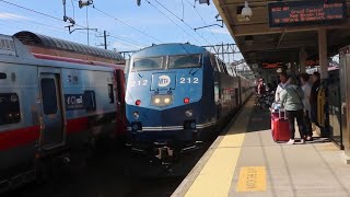 MetroNorth GE P32ACDM 212 w Shoreliners amp Comets on the New Haven Line at New Haven [upl. by Janik]