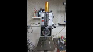 Vintage Montgomery Ward Drill Press Overview and RPM Adjustment [upl. by Ainoda]