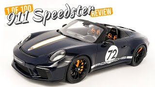 PORSCHE LEIPZIGS 118 SCALE 911 9912 SPEEDSTER IN PTS DARK SEA BLUE Spark model car review [upl. by Lowndes]